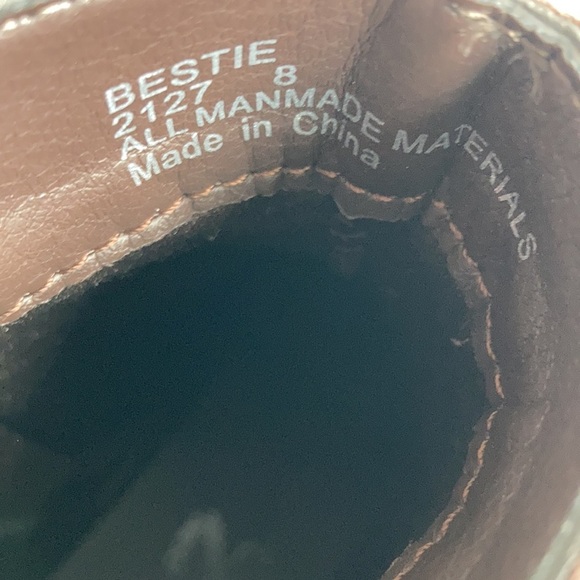 Seven brown Bestie Boot chelsea boot mid-calf lug sole side zip boot - Picture 5 of 16